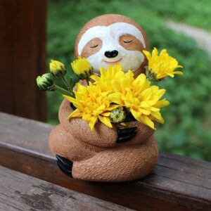 AIPOGOOIN Air Plants Holders Unique, Sloth Gifts for Women Plant Lovers Gardeners Coworkers Girls, Cute Sloth Decor for Home Office Desk