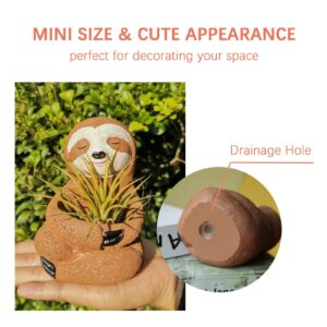 AIPOGOOIN Air Plants Holders Unique, Sloth Gifts for Women Plant Lovers Gardeners Coworkers Girls, Cute Sloth Decor for Home Office Desk