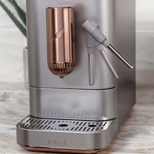 Café Affetto Automatic Espresso Machine + Milk Frother | Built-In & Adjustable Espresso Bean Grinder | One-Touch Brew in 90 Seconds | Steel Silver, 1.2 Liter, (C7CEBBS2RS3)