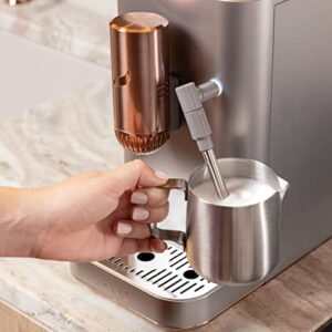 Café Affetto Automatic Espresso Machine + Milk Frother | Built-In & Adjustable Espresso Bean Grinder | One-Touch Brew in 90 Seconds | Steel Silver, 1.2 Liter, (C7CEBBS2RS3)