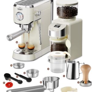 Gevi Espresso Machine 20 Bar with Grinder，Professional Espresso Maker with 35 Precise Grind Settings Burr Coffee Grinders Combos, Commercial Espresso Machines & Coffee Makers, Gift for Coffee Lover