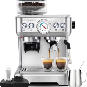 CASABREWS Espresso Machine With Grinder, Professional Espresso Maker With Milk Frother Steam Wand, Barista Espresso Coffee Machine With Removable Water Tank, Used