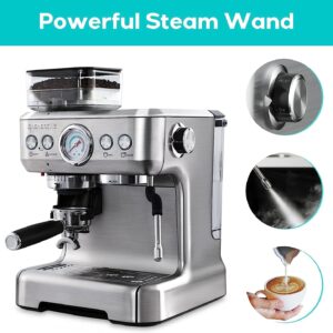 CASABREWS Espresso Machine With Grinder, Professional Espresso Maker With Milk Frother Steam Wand, Barista Espresso Coffee Machine With Removable Water Tank, Used