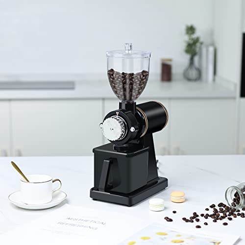 YaeMarine Professional Electric Coffee Grinder Coffee Bean Powder Grinding Machine Coffee Grinder Mill Grinder Thickness Adjustable (Black)