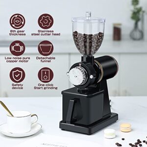 YaeMarine Professional Electric Coffee Grinder Coffee Bean Powder Grinding Machine Coffee Grinder Mill Grinder Thickness Adjustable (Black)