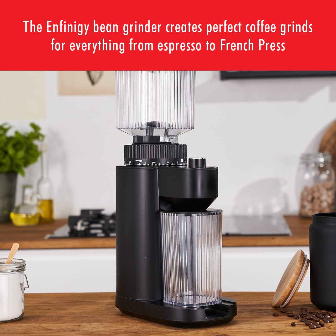 ZWILLING Enfinigy Burr Coffee Grinder Electric, 140 Coffee Grinding Options from Espresso to Drip Coffee, Black