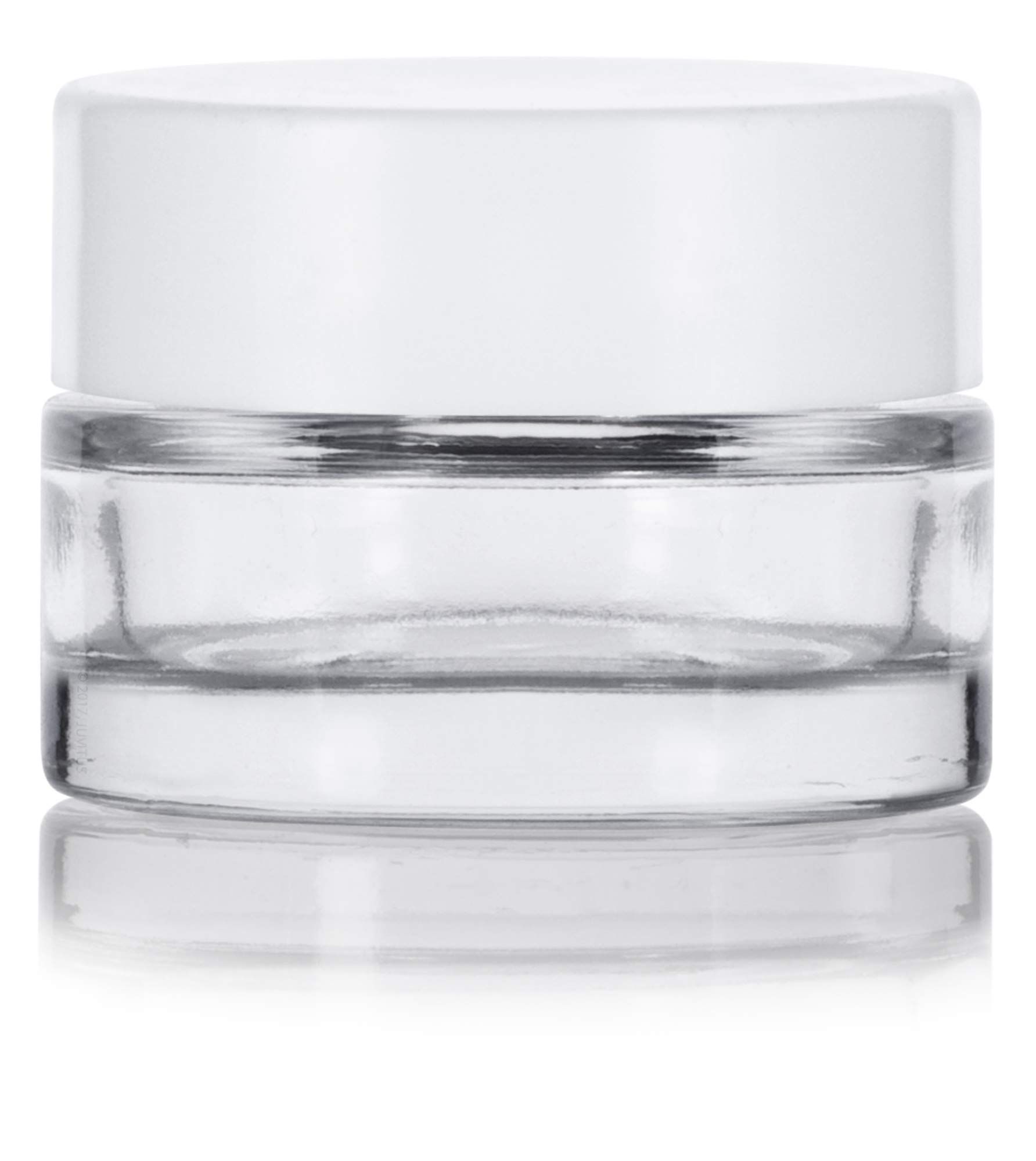 Clear Glass 0.25 oz Thick Wall Balm Jars with White Foam Lined Smooth Lids (12 pack)