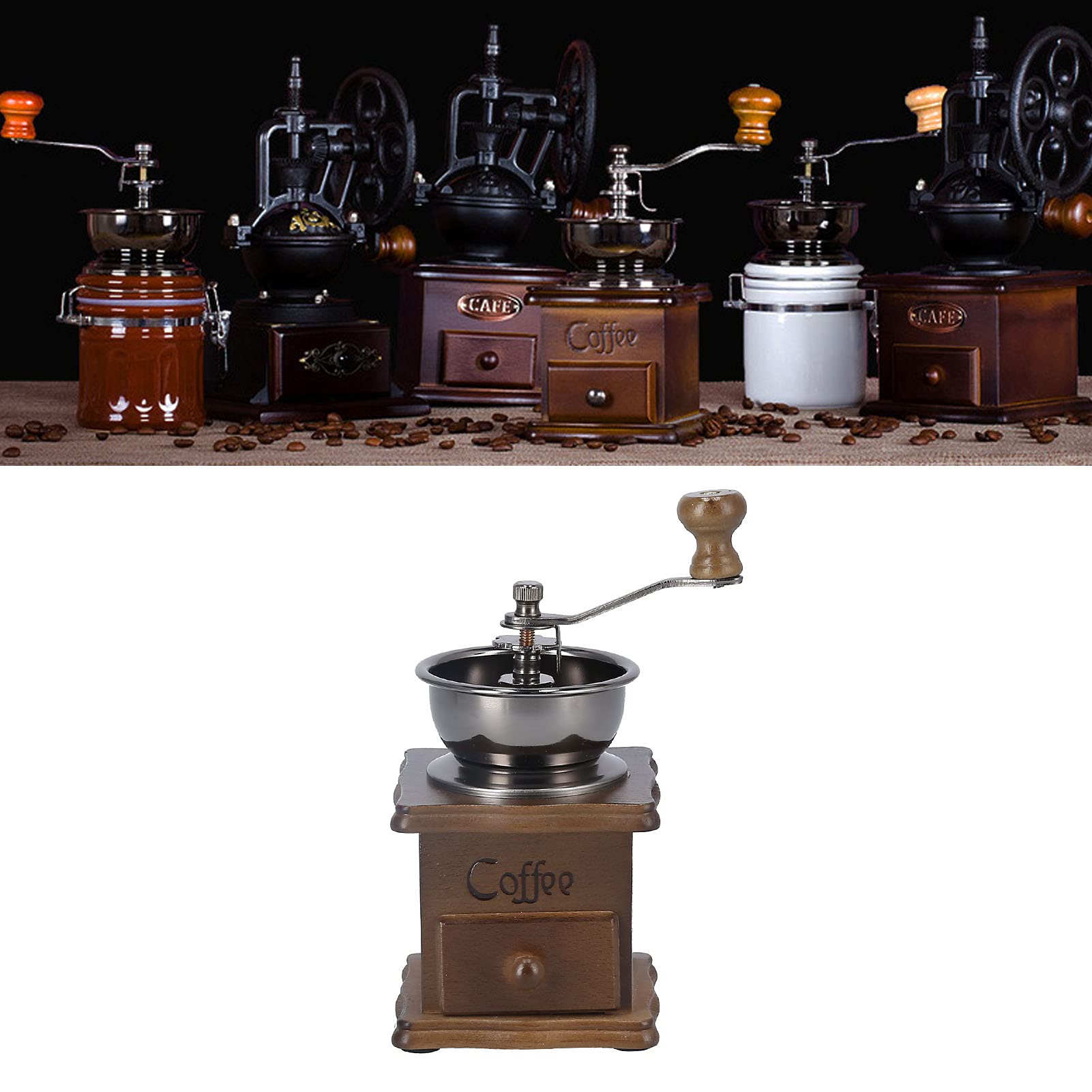 Manual Coffee Grinder Household Hand Crank Grinding Machine for Coffee Bean Hand Grinder Retro Manual Grinders