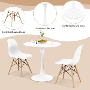 Giantex 3-Piece Dining Table Set for 2 - Kitchen Table Chairs Set with 32” Round Table, Dining Chairs, Dinette Table Set for Small Spaces, Breakfast Nook Table Set, Dining Room Table Set (White)