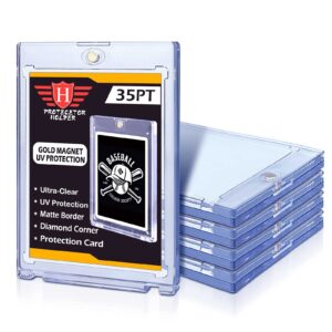 5 ct magnetic card holders for trading cards, 35 pt hard cards sleeves case fit for mtg cards, yugioh cards, standard cards, sports cards, baseball cards toploaders