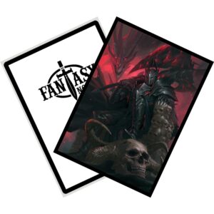 Fantasy North - Er'Gon Skol - Dragon Knight (Kaverax) - 100 Smooth Matte TCG Trading Card Sleeves - Fits Magic MTG Commander Pokemon and Other Card Games - Playing Card Sleeves