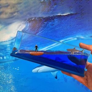 Ksgolif Cruise Ship Fluid Drift Bottle, Unsinkable Boat in a Box, Titanic Cruise Ship Model Liquid Wave Cruise Ship Decoration, Cruise Ship That No Longer Sinks Toy, for Car Display Cases & Gifts-E