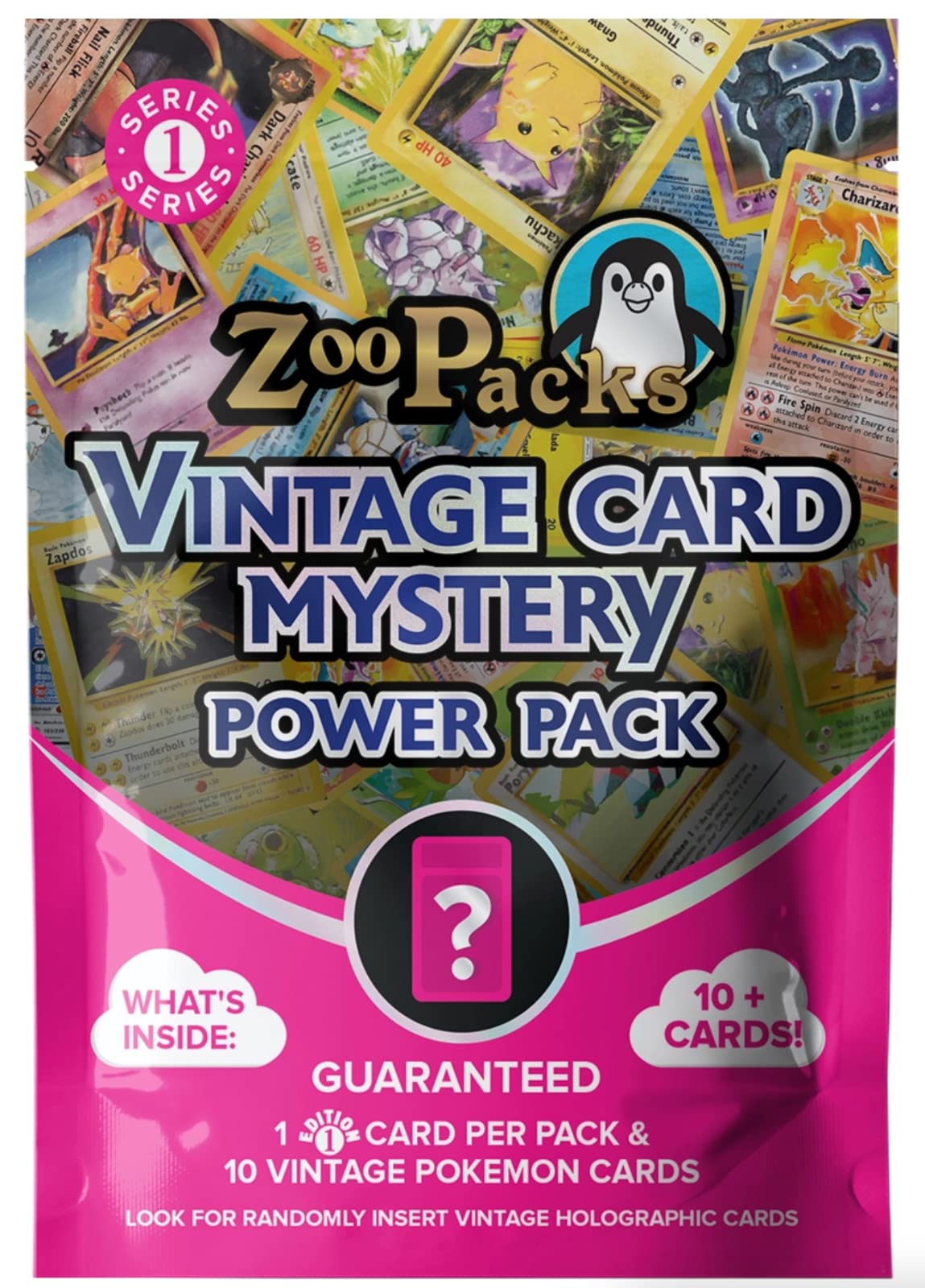 Zoo Packs TCG Vintage 1999 10 Card Lot - 1 1ST Edition Stamped Card Per Pack Guaranteed!