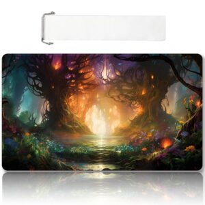 premium stitched mtg playmat with zones and non-slip rubber backing - tcg play mat for mtg and other card games - colorful design with vintage look and feel (dkt (60),no zones)