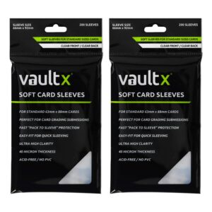 vault x soft trading card sleeves - 40 micron high clarity penny sleeves for tcg