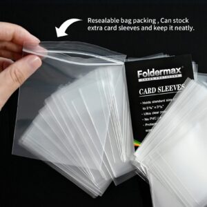 Foldermax Clear Penny Card Sleeves 200 Count, Plastic Card Protectors Soft Sleeves for Baseball Cards, Game/Trading Cards, 100 Sleeves x 2pack