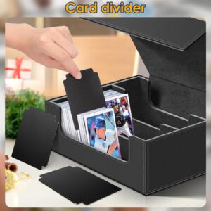 1800+ Card Deck Case for Trading Cards, Leather Magnetic Closure Commander Card Storage Box Magic Card Holders Fit for YuGiOh, MTG and Sport Cards (Black)