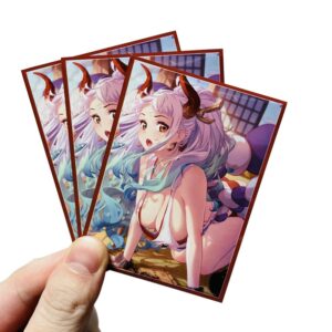 60PCS Art Anime Card Sleeves PKM Card Shield Board Game Trading Cards Top Loader Deck Protector for TCG/MTG/PKM/TCG Standard Size Cards 67x92mm (01)