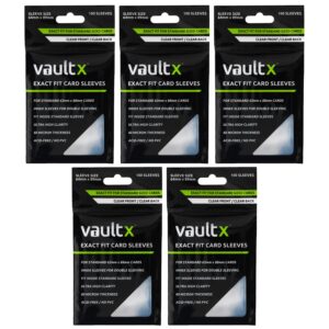 vault x exact fit trading card sleeves - high clarity perfect fit inner sleeves to protect and preserve board game, collectible and trading card games (500 pack)
