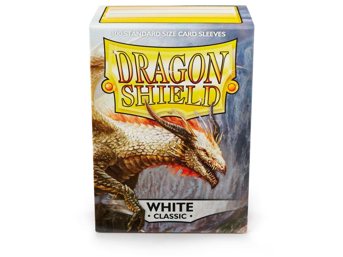 10 Packs Dragon Shield Classic White Standard Size 100 ct Card Sleeves Display Case …