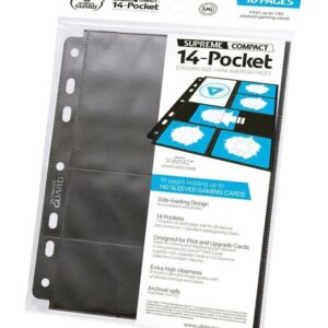 Ultimate Guard Pages 14 Pocket Stand Card Sleeves (10 Piece), Black, Mini