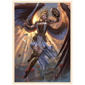fantasy north - ivarra - daybringer angel – 100 smooth matte tcg trading card sleeves - fits magic mtg commander pokemon and other card games - playing card sleeves