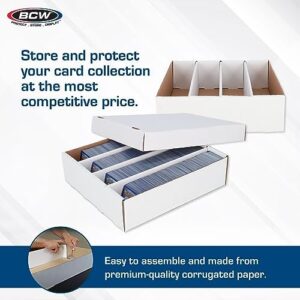 BCW 4ct Monster Box Trading Card Storage Box | Holds 3200 Card | Sports Card Storage Boxes | Trading Card Box | Premium Cardboard Storage Box for Magic, Sports Cards | Assembly Required