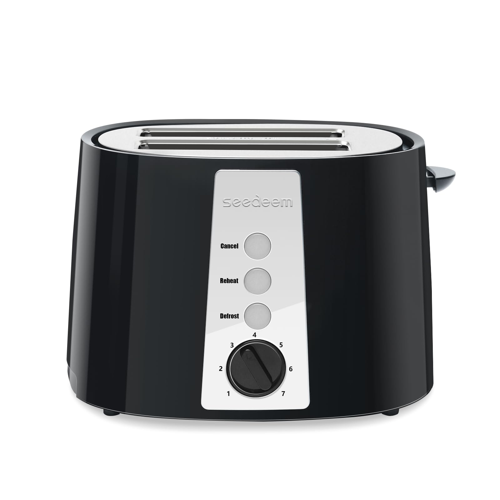 SEEDEEM Toaster 2 Slice, Extra Wide Slot Toaster, 7 Shade Settings, Bread Toaster with Cancel, Defrost, Reheat Function, Extra Wide Slots for Waffle or Bagel, Removable Crumb Tray, 750W, Classic Black