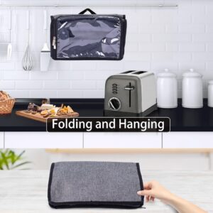 Toaster Cover with Base for 2 Slice Wide Slot, Toaster Oven Cover Compatible with Cuisinart, Small Bread Cover, 2 Slice Toaster Covers with Zipper Pockets Buffalo Check (Cover Only)