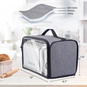 Toaster Cover with Base for 2 Slice Wide Slot, Toaster Oven Cover Compatible with Cuisinart, Small Bread Cover, 2 Slice Toaster Covers with Zipper Pockets Buffalo Check (Cover Only)