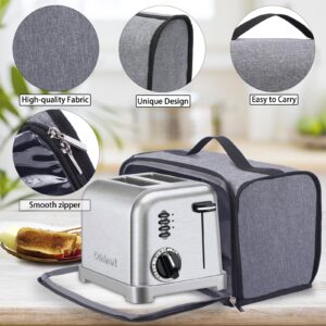 Toaster Cover with Base for 2 Slice Wide Slot, Toaster Oven Cover Compatible with Cuisinart, Small Bread Cover, 2 Slice Toaster Covers with Zipper Pockets Buffalo Check (Cover Only)