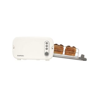 BergHOFF Seren Side Loading Toaster with Cool Touch Exterior and Removable Crumb Tray, White, Without Serving Tray