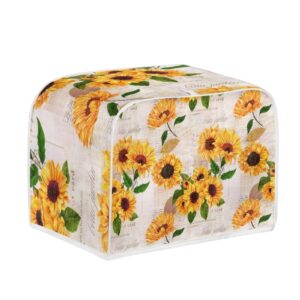 for u designs toaster dust cover 2 slice,retro sunflowers print bread maker cover toasters covers washable stain resistant kitchen small appliance cover