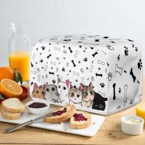 Baxinh Cat Paw Print Bread Maker Cover Toaster Oven Cover, Dustproof Toaster Cover Fits for Most Standard 2 Slice Bread Machine, Small Kitchen Appliance