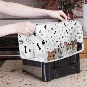 Baxinh Cat Paw Print Bread Maker Cover Toaster Oven Cover, Dustproof Toaster Cover Fits for Most Standard 2 Slice Bread Machine, Small Kitchen Appliance