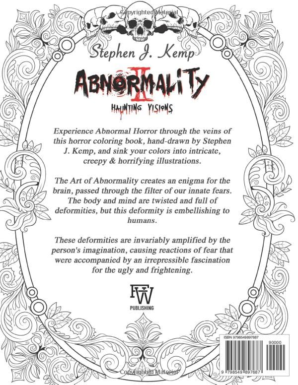 Abnormality 2: Haunting Visions | Horror Coloring Book for Adults | An Extra Terrifying Collection of Creepy, Spine-Chilling & Gorgeous Illustrations ... (Abnormality : Horror Coloring Books Series)