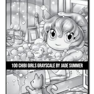 100 Chibi Girls Grayscale: An Adult Coloring Book Collection with Cute Girls, Fantasy, Horror, Christmas, and More! (Grayscale Coloring Books)