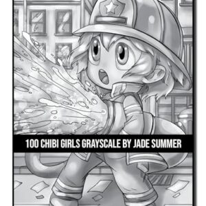 100 Chibi Girls Grayscale: An Adult Coloring Book Collection with Cute Girls, Fantasy, Horror, Christmas, and More! (Grayscale Coloring Books)