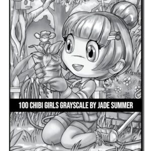 100 Chibi Girls Grayscale: An Adult Coloring Book Collection with Cute Girls, Fantasy, Horror, Christmas, and More! (Grayscale Coloring Books)