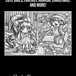 100 Chibi Girls Grayscale: An Adult Coloring Book Collection with Cute Girls, Fantasy, Horror, Christmas, and More! (Grayscale Coloring Books)