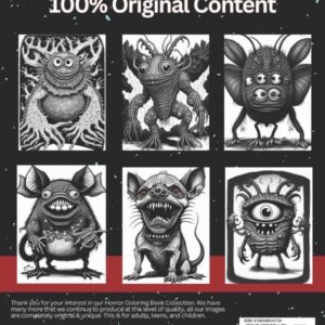 Eerie Creatures Edition - Horror Coloring Book Collection: Explore your inner need for odd world of critters, great and fun for all ages from seniors to adults to teens and children.