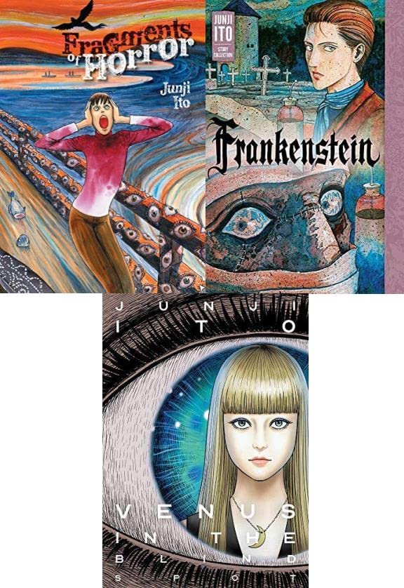 Junji Ito Story Deluxe Edition Hardcover Collection 3 books set: Frankenstein, Venus in the Blind Spot, Fragments of Horror