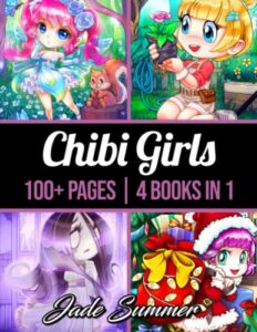 100 chibi girls: an adult coloring book collection with cute girls, fantasy, horror, christmas, and more!