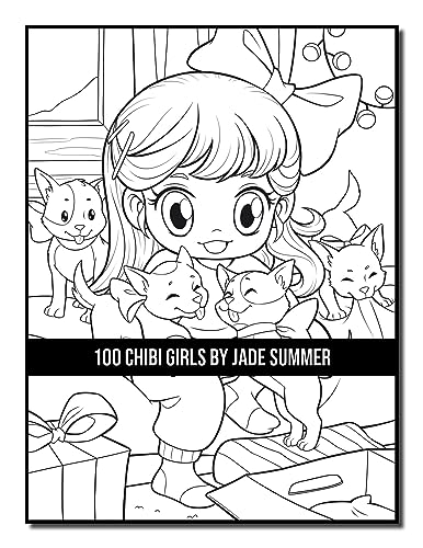 100 Chibi Girls: An Adult Coloring Book Collection with Cute Girls, Fantasy, Horror, Christmas, and More!