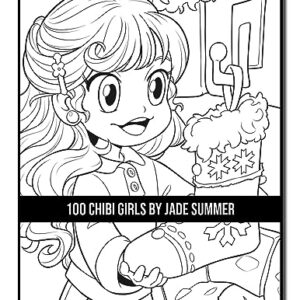 100 Chibi Girls: An Adult Coloring Book Collection with Cute Girls, Fantasy, Horror, Christmas, and More!