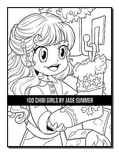 100 Chibi Girls: An Adult Coloring Book Collection with Cute Girls, Fantasy, Horror, Christmas, and More!