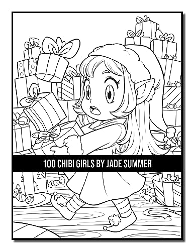 100 Chibi Girls: An Adult Coloring Book Collection with Cute Girls, Fantasy, Horror, Christmas, and More!