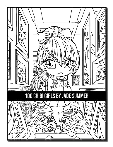 100 Chibi Girls: An Adult Coloring Book Collection with Cute Girls, Fantasy, Horror, Christmas, and More!