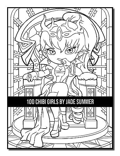 100 Chibi Girls: An Adult Coloring Book Collection with Cute Girls, Fantasy, Horror, Christmas, and More!