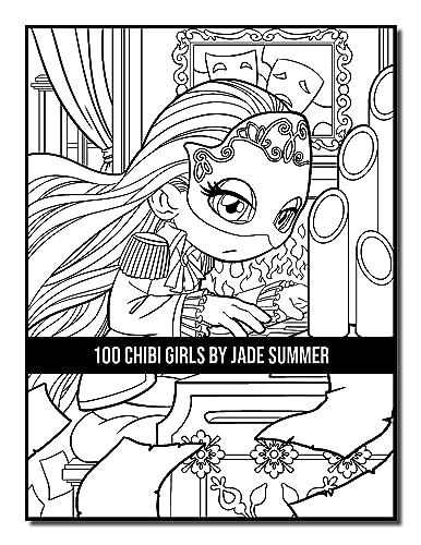 100 Chibi Girls: An Adult Coloring Book Collection with Cute Girls, Fantasy, Horror, Christmas, and More!